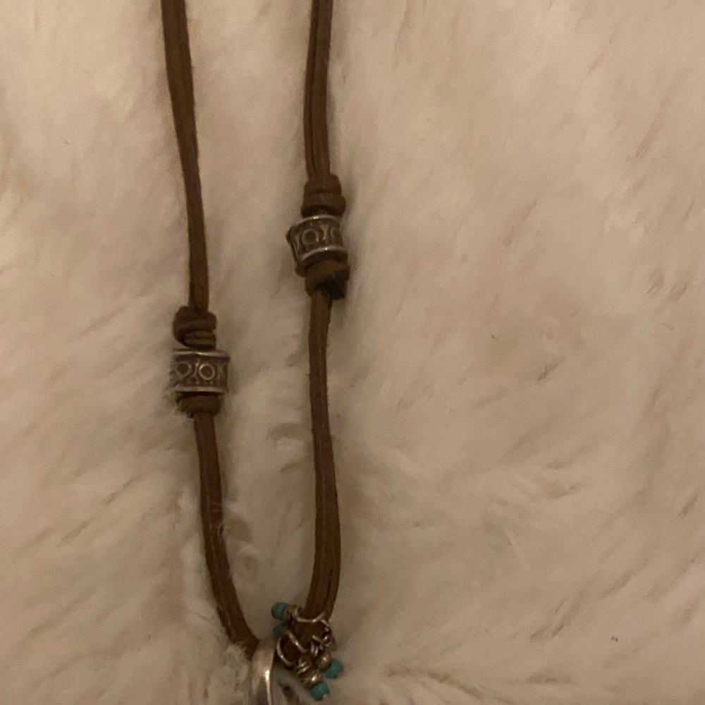 Peyote Bird Silver and Turquoise Necklace - Picture 4 of 8